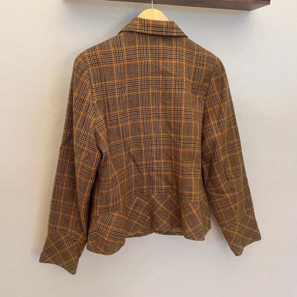 Studio 1940 Womens XL Academia Plaid Wool Blend Office Work Blazer Jacket Preppy - Picture 4 of 5